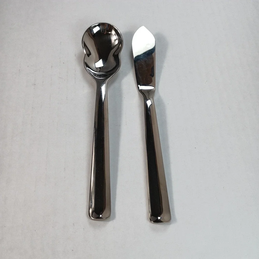 Robert Welch MERIT MIRROR 18/10 Sugar Spreader Serving Spoons Fork 5 pieces